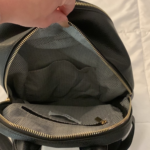 JustFab Faux Leather Mini Backpack, Black - Picture 3 of 5